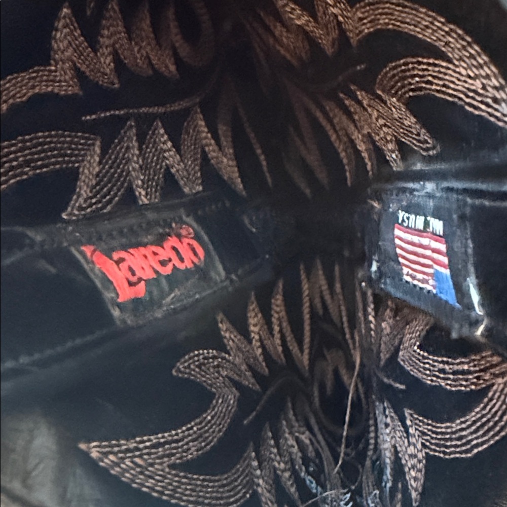 VINTAGE Laredo Black Western Cowboy Boots - Picture 6 of 6